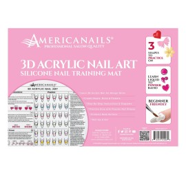 Americanails 3D Acrylic Nail Art Training Mat - Silicone Trainer Sheet for 3D Acrylic Nail Art Design - Step-by-Step Instructions & Diagrams - Create Hearts, Bows & Flowers - Protects Desk Surface Americanails 3D Acrylic Nail Art Training Mat - Silicone Trainer Sheet for 3D Acrylic Nail Art Design - Step-by-Step Instructions & Diagrams - Create Hearts, Bows & Flowers - Protects Desk Surface