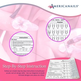 Americanails 3D Acrylic Nail Art Training Mat - Silicone Trainer Sheet for 3D Acrylic Nail Art Design - Step-by-Step Instructions & Diagrams - Create Hearts, Bows & Flowers - Protects Desk Surface Americanails 3D Acrylic Nail Art Training Mat - Silicone Trainer Sheet for 3D Acrylic Nail Art Design - Step-by-Step Instructions & Diagrams - Create Hearts, Bows & Flowers - Protects Desk Surface