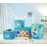 Idea Nuova Baby Shark 4 Piece Storage Solution Set with Pop Up Hamper, Collapsible Storage Trunk and 2 Nestable Storage Bins