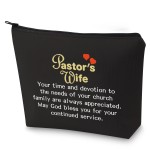 G2TUP Pastor Wife Appreciation Gift Minister Wife Cosmetic Bag May God Bless You For Your Continued Service Christian Church Gift (Minister Wife makeup bag)