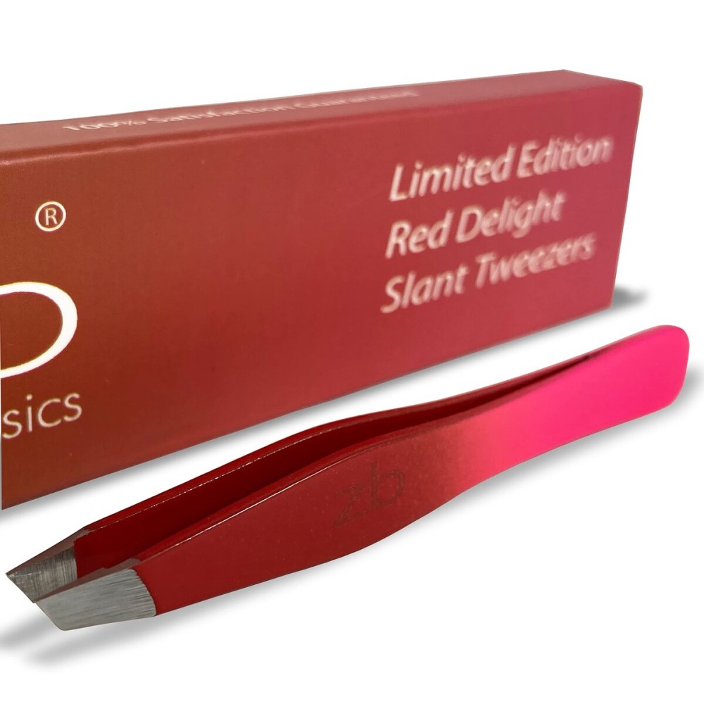 Zizzili Basics Tweezers - Limited Edition Red Delight Slant Tip - Best Tweezer for Eyebrow, Facial Hair Removal and your Precision Needs Zizzili Basics Tweezers - Limited Edition Red Delight Slant Tip - Best Tweezer for Eyebrow, Facial Hair Removal and your Precision Needs