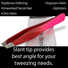 Zizzili Basics Tweezers - Limited Edition Red Delight Slant Tip - Best Tweezer for Eyebrow, Facial Hair Removal and your Precision Needs Zizzili Basics Tweezers - Limited Edition Red Delight Slant Tip - Best Tweezer for Eyebrow, Facial Hair Removal and your Precision Needs