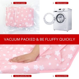 Hexagon Mat Princess Tent Rug, Plush Soft Playpen Mat Fitted for Monobeach Princess Castle, Non Slip Pink Star Nursery Rug for Baby Girl Room Decor, 55 L x 47 W