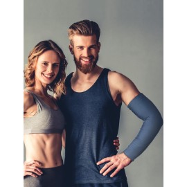 Foaincore 4 Pairs Plus Size Cooling Arm Sun Sleeves for Men Women UV Sun Protection Oversized Compression Sleeves(Multiple)