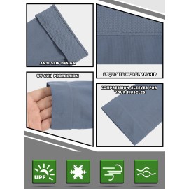 Foaincore 4 Pairs Plus Size Cooling Arm Sun Sleeves for Men Women UV Sun Protection Oversized Compression Sleeves(Multiple)