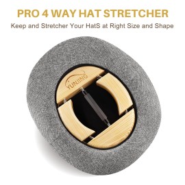 YUNJING Hat Stretcher for Fitted Hats Upgraded 4 Way Stretchers Heavy Duty Cap Shaper for Men Cowboy Hats Baseball Caps