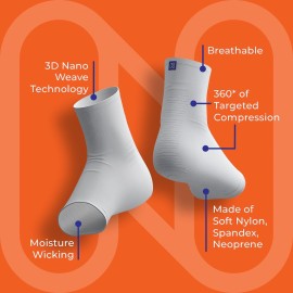 NanoSocks Compression Socks for Women & Men (1 Pair) - BEST Ankle Brace Support Sleeve for Neuropathy, Plantar Fasciitis, Diabetic Foot Nerve Pain Relief - Toeless (Small, Black) NanoSocks Compression Socks for Women & Men (1 Pair) - BEST Ankle Brace Support Sleeve for Neuropathy, Plantar Fasciitis, Diabetic Foot Nerve Pain Relief - Toeless (Small, Black)