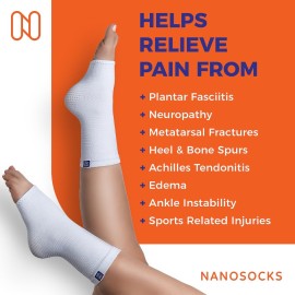 NanoSocks Compression Socks for Women & Men (1 Pair) - BEST Ankle Brace Support Sleeve for Neuropathy, Plantar Fasciitis, Diabetic Foot Nerve Pain Relief - Toeless (Small, Black) NanoSocks Compression Socks for Women & Men (1 Pair) - BEST Ankle Brace Support Sleeve for Neuropathy, Plantar Fasciitis, Diabetic Foot Nerve Pain Relief - Toeless (Small, Black)