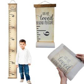 Canvas Growth Chart for Wall - Gender Neutral Kids Height Chart - Ready to Hang Nursery Decor - Wall Hanging Canvas