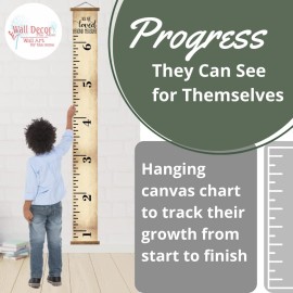 Canvas Growth Chart for Wall - Gender Neutral Kids Height Chart - Ready to Hang Nursery Decor - Wall Hanging Canvas