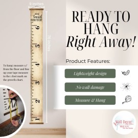 Canvas Growth Chart for Wall - Gender Neutral Kids Height Chart - Ready to Hang Nursery Decor - Wall Hanging Canvas