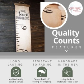 Canvas Growth Chart for Wall - Gender Neutral Kids Height Chart - Ready to Hang Nursery Decor - Wall Hanging Canvas