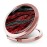 iampanda Compact Rose Gold Mirror for Women,Round Mini Pocket Makeup Mirror for Purse,Vintage Portable Folding Travel Mirror with 2X Magnifying (Black Red Wood Grain)