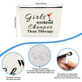 Girls Weekend Gift Makeup Bag for Her Travel Trip Gift for Best Friends Bestie Cosmetic Bags Friendship Present Christmas Birthday Graduation Present for Women Girls BFF Travel Toiletry Cosmetic Pouch