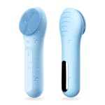 NgraCoola Electric Facial Cleansing Brush - Waterproof and Rechargeable, Exfoliates, Cleanses and Massages Skin - Light Blue