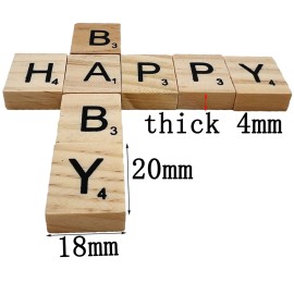 MYYZMY 300 Pcs Scrabble Letters, Wood Scrabble Tiles for Crafts Making Crossword Game
