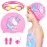 Kids Swim Caps for Girls (Age 2-6), Durable Waterproof Silicone Swimming Cap for Short Hair with Swimming Goggles, Ear Plug and Nose Clip