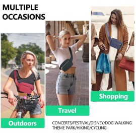 Fanny Packs for Women,Fashionable Crossbody Belt Bags Waist Pack for Teen Girls,Bum Hip Bag for Travel Hiking Cycling Running,Easy Carry Any Phone,Wallet (Black)