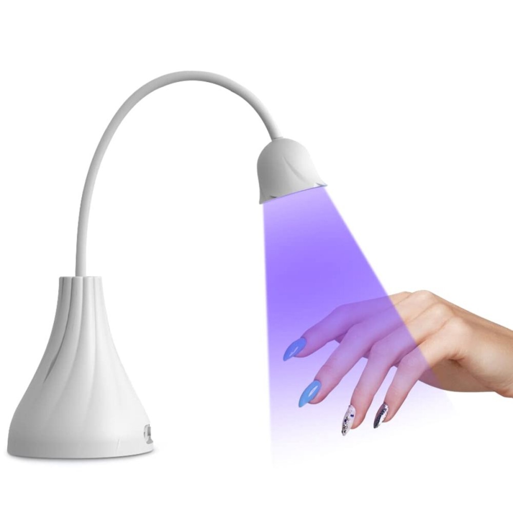 SMALLSHS LED UV Nail Lamp, Mini U V Light for Gel Nails Flash Curing, 18W Rechargeable LED Nail Light Dryer with 60s Timers, Fast Curing Gooseneck UV lamp for Gel Nails for Home Nail DIY Manicure
