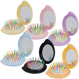 Happy Trees 6 Pcs Travel Hair Brush, Pocket Comb with Mini Mirror, Portable Compact Folding Hair Brushes, Comb and Brush Set for Women Happy Trees 6 Pcs Travel Hair Brush, Pocket Comb with Mini Mirror, Portable Compact Folding Hair Brushes, Comb and Brush Set for Women