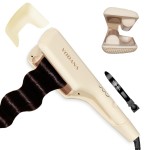 VODANA Professional Triple Flow Ceramic Hair Waver - Easy Beach Waves with Embedded Double Barrel Wave Iron. Experience Instant Heat, Long-Lasting Performance, and Quick Heat Up. (1.25 inch, Brown)