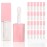 24pcs 5ml Empty square pink lipgloss tubes bulk wholesale with big wand lipgloss containers