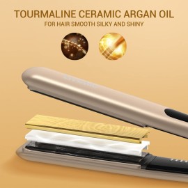 LivChic Professional Hair Straightener Ceramic Tourmaline Flat Iron Straightens and Curls 2 in 1 Adjustable Temp up to 450 Avoid Snagging