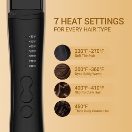 LivChic Professional Hair Straightener Ceramic Tourmaline Flat Iron Straightens and Curls 2 in 1 Adjustable Temp up to 450 Avoid Snagging