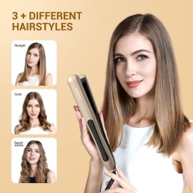 LivChic Professional Hair Straightener Ceramic Tourmaline Flat Iron Straightens and Curls 2 in 1 Adjustable Temp up to 450 Avoid Snagging