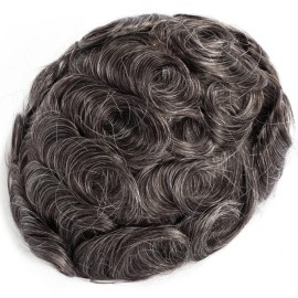 LLWear Human Hair Toupee for Men Soft Thin Skin (0.06mm) V-loop knot Hairpieces for Men 8x10 Inch Base Cap Mens Hair Replacement System mens toupee hair system 1B30(Off Black with 30% Grey Hair) LLWear Human Hair Toupee for Men Soft Thin Skin (0.06mm) V-loop knot Hairpieces for Men 8x10 Inch Base Cap Mens Hair Replacement System mens toupee hair system 1B30(Off Black with 30% Grey Hair)