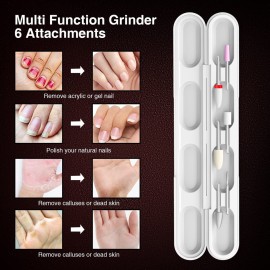 Rechargeable Nail Drill Machine: Electric Nail File Kit for Acrylic Nails - Cordless Efile Manicure Pedicure Set for Women Home and Salon Use