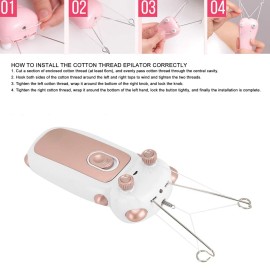 Facial Hair Removal Device Thread, Electric Facial Hair Remover Wire Hair Shaver Beauty Epilator Cotton Strength Threading Thread for Arms for Lower Limbs for Remove Facial Hair