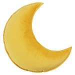 JIKAL Star Moon Shaped Pillow Soft Velvet Nursery Stuffed Throw Pillows for Kids Room Couch Reading Nook Decor (Moon, Yellow)