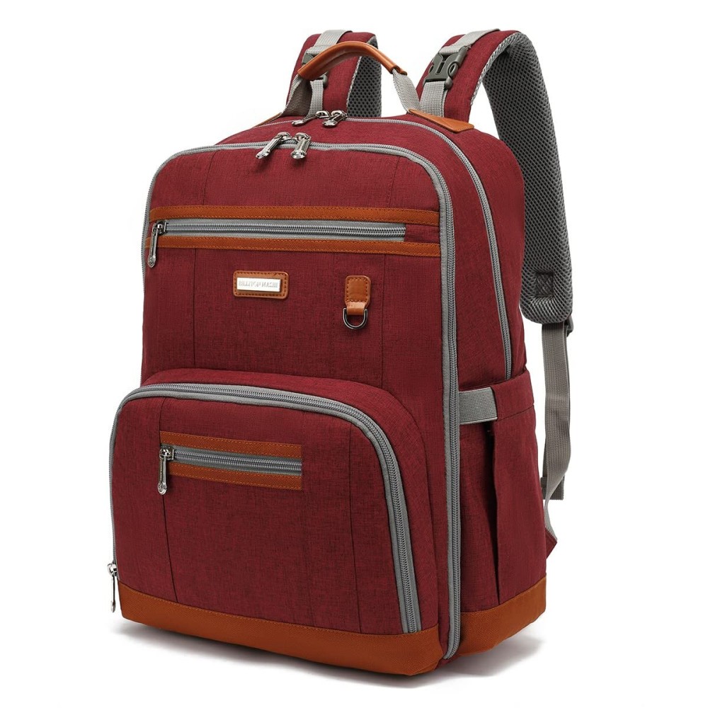 BILLITON MASHI Diaper Bag Backpack, Large Baby Nappy Bags with Portable Changing Pad for Boys and GirlsMultifunction Travel Baby Bag for Moms Dads, Shower Gifts Waterproof and StylishRed