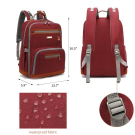 BILLITON MASHI Diaper Bag Backpack, Large Baby Nappy Bags with Portable Changing Pad for Boys and GirlsMultifunction Travel Baby Bag for Moms Dads, Shower Gifts Waterproof and StylishRed