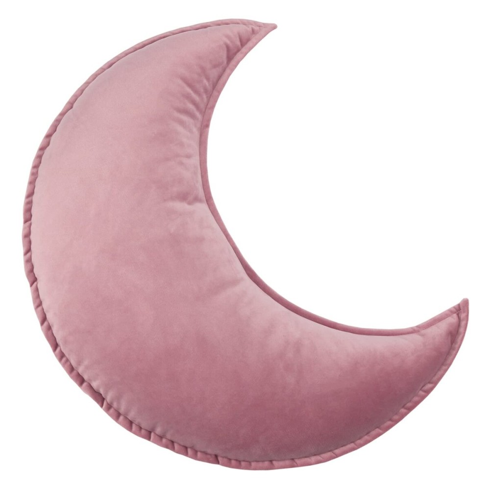JIKAL Star Moon Shaped Pillow Soft Velvet Nursery Stuffed Throw Pillows for Kids Room Couch Reading Nook Decor (Moon, Dusty Pink)