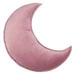 JIKAL Star Moon Shaped Pillow Soft Velvet Nursery Stuffed Throw Pillows for Kids Room Couch Reading Nook Decor (Moon, Dusty Pink)