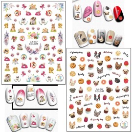 Cute Dog Nail Art Stickers, Cartoon Dog Nail Decals, 3D Puppy Self-Adhesive Sticker Design Holographic Animal Nail Art Decal Supplies for Women Girls Manicure Charms Decoration DIY Nail Sticker Cute Dog Nail Art Stickers, Cartoon Dog Nail Decals, 3D Puppy Self-Adhesive Sticker Design Holographic Animal Nail Art Decal Supplies for Women Girls Manicure Charms Decoration DIY Nail Sticker