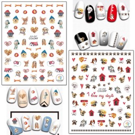 Cute Dog Nail Art Stickers, Cartoon Dog Nail Decals, 3D Puppy Self-Adhesive Sticker Design Holographic Animal Nail Art Decal Supplies for Women Girls Manicure Charms Decoration DIY Nail Sticker Cute Dog Nail Art Stickers, Cartoon Dog Nail Decals, 3D Puppy Self-Adhesive Sticker Design Holographic Animal Nail Art Decal Supplies for Women Girls Manicure Charms Decoration DIY Nail Sticker