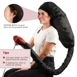 Bonnet Hooded Hair Dryer Attachment, Segbeauty Extra Large Adjustable Deep Conditioning Cap, Upgraded Drying Heat Cap with Elastic Strap for Natural Curly Textured Hair Care, Fast Drying, Styling Bonnet Hooded Hair Dryer Attachment, Segbeauty Extra Large Adjustable Deep Conditioning Cap, Upgraded Drying Heat Cap with Elastic Strap for Natural Curly Textured Hair Care, Fast Drying, Styling
