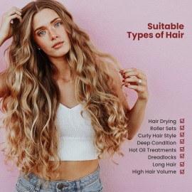 Bonnet Hooded Hair Dryer Attachment, Segbeauty Extra Large Adjustable Deep Conditioning Cap, Upgraded Drying Heat Cap with Elastic Strap for Natural Curly Textured Hair Care, Fast Drying, Styling Bonnet Hooded Hair Dryer Attachment, Segbeauty Extra Large Adjustable Deep Conditioning Cap, Upgraded Drying Heat Cap with Elastic Strap for Natural Curly Textured Hair Care, Fast Drying, Styling