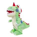 Eolo Party Pets Kids DJ-Rex The Electronic T-Rex DJ Plush Toy, Motorized Full Body Movement, Dancing, Head & Tail Sensors, Dino Roaring, 3 Hit Songs, DJ Sound Effects, Ages 4+