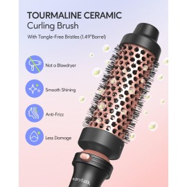 Wavytalk 5 in 1 Curling Iron,Curling Iron Set with Heated Round Brush and 4 Interchangeable Ceramic Curling Wand(0.5-1.25), Instant Heat Up,Dual Voltage Hair Curler