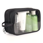 DARIN 2 Layer Clear Toiletry Bag, Travel Makeup Cosmetic Pouch, Lightweight Wet Dry Separated Bag for Toiletries, Portable Waterproof Travel Liquid Bag for Women Men