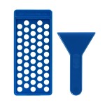 RONRONS Lip Balm Crafting Kit, Professional Lipsticks Filling Tray with 50 Small Holes and Spatula, Easy to Fill 50 Pieces Lipstick Tubes Containers for Business Gifts, Blue