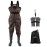 GREENWATER Fishing Chest Waders for Men Women with Boots Waterproof 2ply Nylon PVC Lightweight Bootfoot Waders for Hunting (Brown, M10/W12)