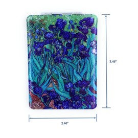 Aeisage Art Decor Rectangular Mirror, Foldable, Portable, Magnifying, 3.46 x 2.46 x 0.4 Inches, Van Gogh