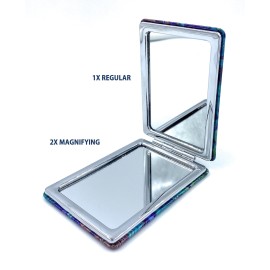 Aeisage Art Decor Rectangular Mirror, Foldable, Portable, Magnifying, 3.46 x 2.46 x 0.4 Inches, Van Gogh