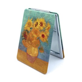 Aeisage Square Compact Mirror Small Mirror for Purse Handheld Pocket Mirror Purse Mirror Small Cosmetic Mirror Van Gogh Sunflowers Gifts