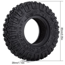 WONFAST 4Pcs 85mm RC Tires 1.55 Soft Rubber Terrain Wheel Tires Set Compatible with 1/10 RC Crawler Car Axial AX90069 D90 TF2 Tamiya CC01 LC70 MST JIMNY